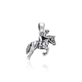 Horse with Jockey Silver Pendant TP3210 - Jewelry