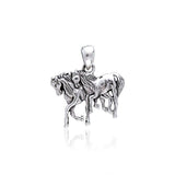 Two Horses Silver Pendant TP3214 - Jewelry