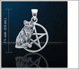 Cat with Five-Pointed Star Sterling Silver TP3230