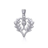 Scottish Thistle Silver Pendant TP3258