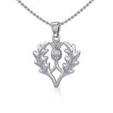 Scottish Thistle Silver Pendant TP3258 - Jewelry