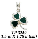 Celtic Shamrock Silver Pendant with Enamel TP3259 - Jewelry