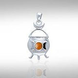 Magickal Witches Cauldron Silver Pendant TP3269 - Jewelry