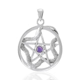 The Star with Weaving Snake Silver Pendant TP3312 - Jewelry