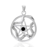 The Star with Weaving Snake Silver Pendant TP3312 - Jewelry