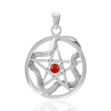 The Star with Weaving Snake Silver Pendant TP3312 - Jewelry