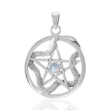 The Star with Weaving Snake Silver Pendant TP3312 - Jewelry
