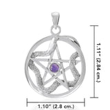 The Star with Weaving Snake Silver Pendant TP3312 - Jewelry