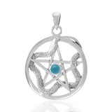 The Star with Weaving Snake Silver Pendant TP3312 - Jewelry