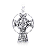 Celtic Knotwork St. Andrews Cross Silver Pendant TP3414