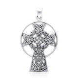 Celtic Knotwork St. Andrews Cross Silver Pendant TP3414 - Jewelry