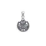 Celtic Knotwork Shamrock & Irish Claddagh Silver Pendant TP3418 - Jewelry