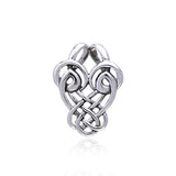 Celtic Dancing Birds Knotwork Silver Pendant TP3420 - Jewelry
