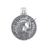 Silver Celtic Unicorn Enamel Pendant By Courtney Davis TP3432 - Jewelry