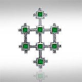 Book of Durrow Celtic Cross Silver Pendant TP3454 - Jewelry