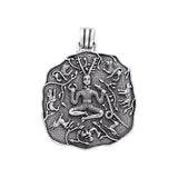 God Cernunnos in his mighty throne ~ Sterling Silver Pendant by Courtney Davis TP3460