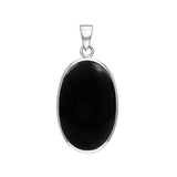 Large Silver Oval with Inlay Stone Pendant TP3539 - Jewelry