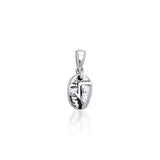 Square Root Coffee Bean Silver Pendant TP390