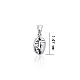Square Root Coffee Bean Silver Pendant TP390 - Jewelry