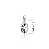 Letter Y on Coffee Bean Silver Pendant TP394 - Jewelry