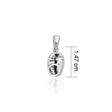 Male Symbol on Coffee Bean Silver Pendant TP396 - Jewelry