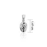 Recovery Symbol on Coffee Bean Silver Pendant TP400 - Jewelry
