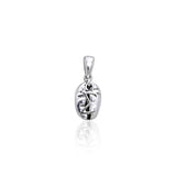 Sigma Sign on Coffee Bean Silver Pendant TP406 - Jewelry