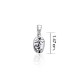 Sigma Sign on Coffee Bean Silver Pendant TP406 - Jewelry