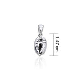 Question Mark on Coffee Bean Silver Pendant TP407 - Jewelry