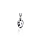 Letter I on Coffee Bean Silver Pendant TP408