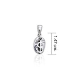 Dollar Sign on Coffee Bean Silver Pendant TP410 - Jewelry
