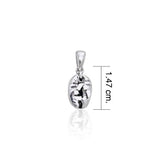 Recycle Symbol on Coffee Bean Silver Pendant TP415 - Jewelry