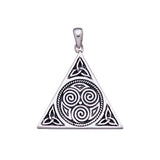 Celtic Triskele Silver Pyramid Pendant TP441 - Jewelry