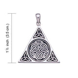 Celtic Triskele Silver Pyramid Pendant TP441 - Jewelry