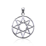 Eight Pointed Star Sterling Silver Pendant TP472
