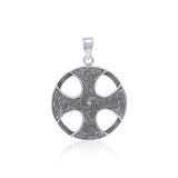 Celtic Knotwork Cross Sterling Silver Pendant TP475