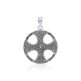 Celtic Knotwork Cross Silver Pendant TP475