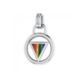 Rainbow Encircled Triangle Silver Pendant TP523