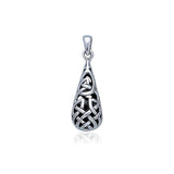 Celtic Knotwork Teardrop Silver Pendant TP544