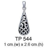 Celtic Knotwork Teardrop Silver Pendant TP544 - Jewelry