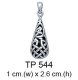 Celtic Knotwork Teardrop Silver Pendant TP544