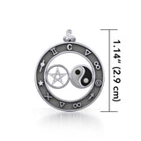 Total Universal Balance Yin Yang and Pentacle Silver Pendant TP563 - Jewelry