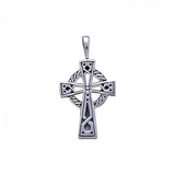 Celtic Knotwork Cross Sterling Silver Pendant TP630