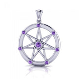 Elven Star Sterling Silver and Gem Pendant TP747