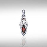Celtic with Marquise Gemstone Silver Pendant TP856 - Jewelry