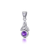 Celtic Trinity Knot with Birthstone Silver Pendant TP858 - Jewelry