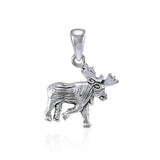 Reindeer Sterling Silver Pendant TP897 - Jewelry
