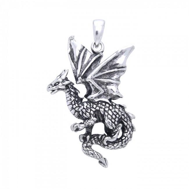 Fantasy Dragon Silver Pendant TP940 - Jewelry