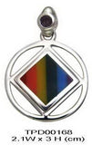 Encircled Square Symbol Silver Pendant TPD168