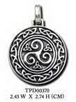Celtic Silver Spiral Pendant TPD370